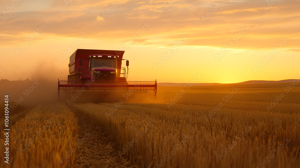 Fototapeta premium tractor working in the field