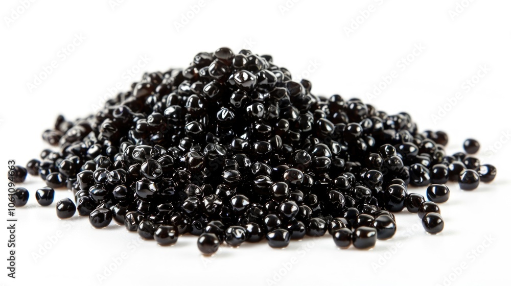 Black beads in a pile, ready to use. Black beads in a pile, ready to use.