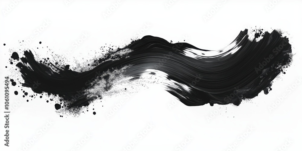 Abstract black in splash, paint, brush strokes, created by ai Abstract black in splash, paint, brush strokes, created by ai