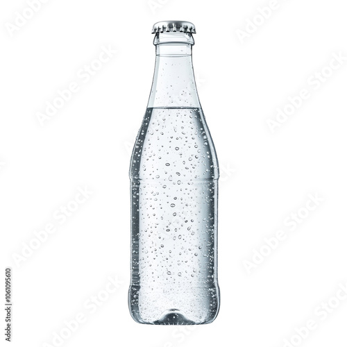 Wallpaper Mural Glass bottle of mineral water with condensation isolated on Transparency Background soda water bubbles refreshing drink healthy lifestyle beverage hydration thirst quencher sparkling water carbonated Torontodigital.ca