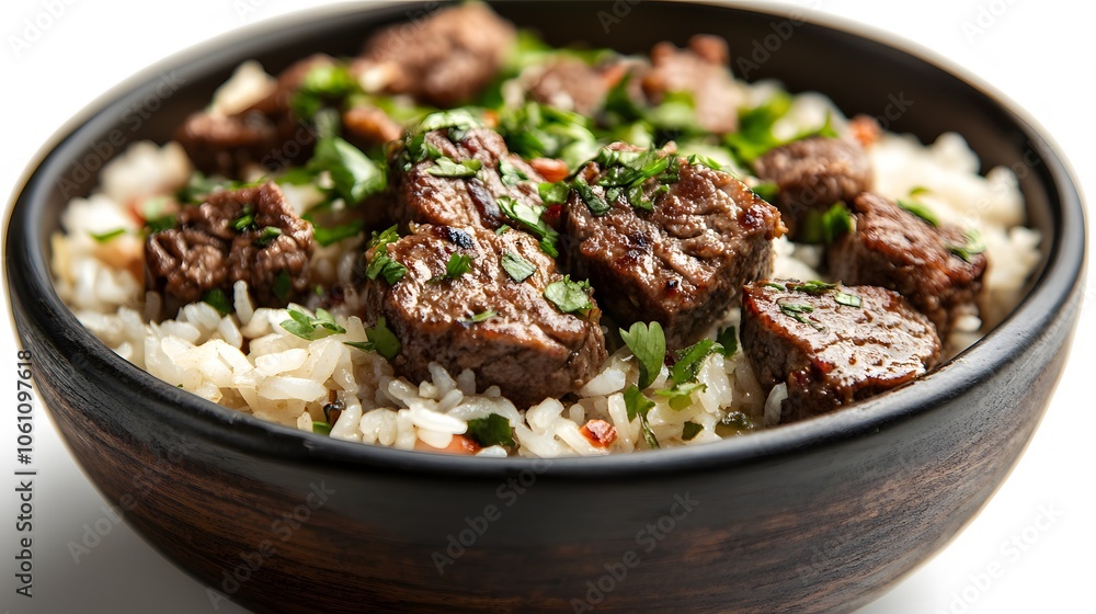Food, Brazilian Rice With Beef, Realistic Photo, on Black Background, Abstract Image, Texture, Pattern Background, Wallpaper, Cover and Screen of Smartphone, PC, Laptop, 9:16 and 16:9 Format Food, Brazilian Rice With Beef, Realistic Photo, on Black Background, Abstract Image, Texture, Pattern Background, Wallpaper, Cover and Screen of Smartphone, PC, Laptop, 9:16 and 16:9 Format