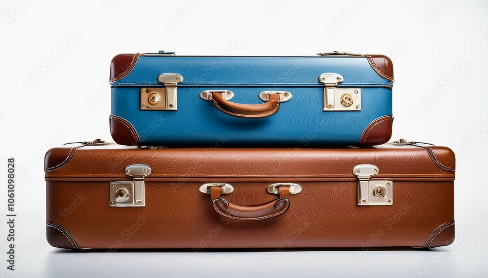 old suitcase isolated on white old suitcase isolated on white