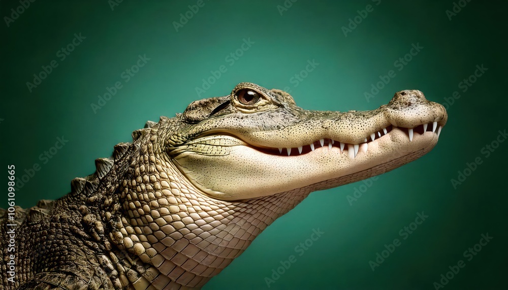 Fototapeta premium High definition of a crocodile emoji, expression, unique concept, canvas, high quality, high