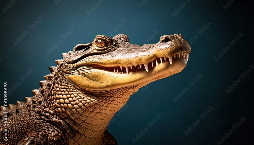 Fototapeta premium High definition of a crocodile emoji, expression, unique concept, canvas, high quality, high