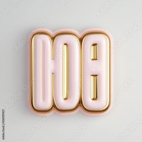 Pink and gold 3D letters 'HOA' on a white background.