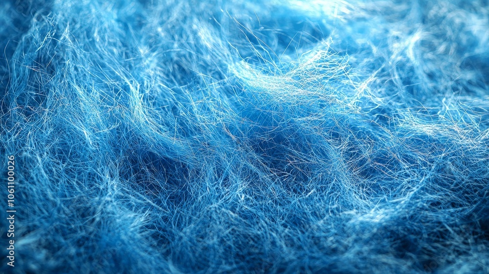 Close-up of soft, blue fibers creating a textured, abstract background. Close-up of soft, blue fibers creating a textured, abstract background.