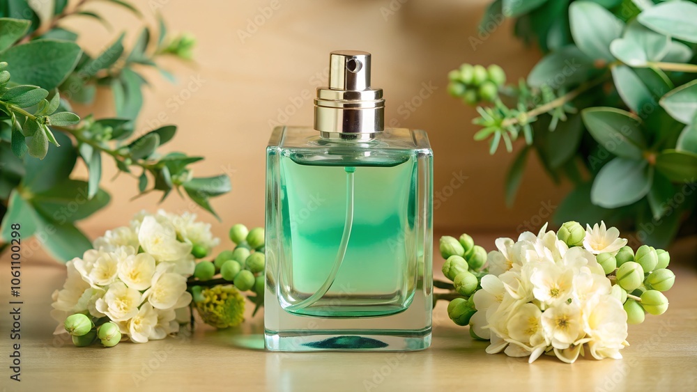 bottle of perfume and flower bottle of perfume and flower
