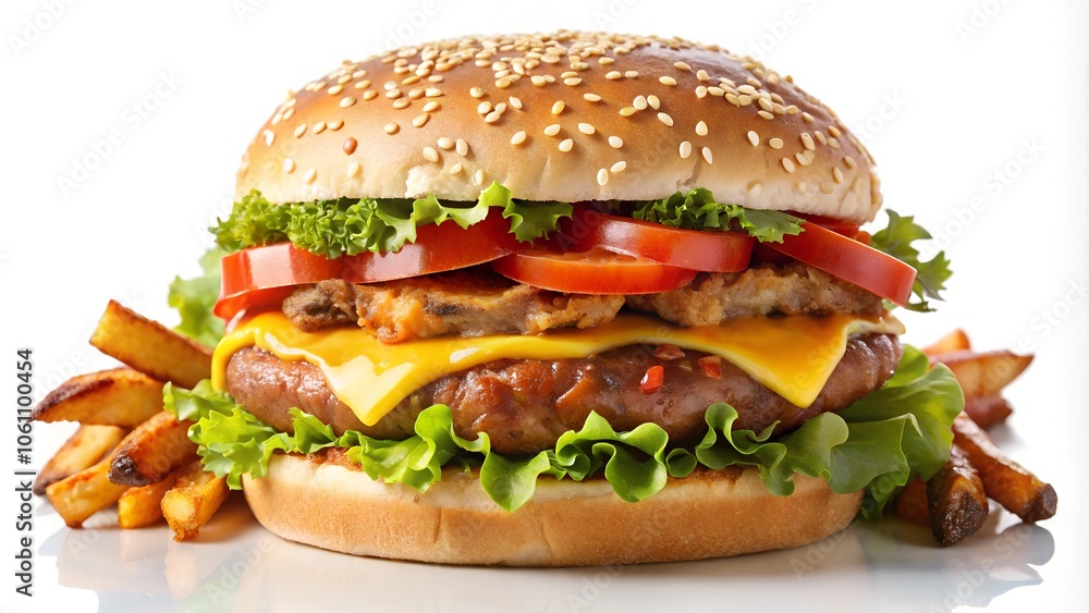 hamburger on a white background hamburger on a white background