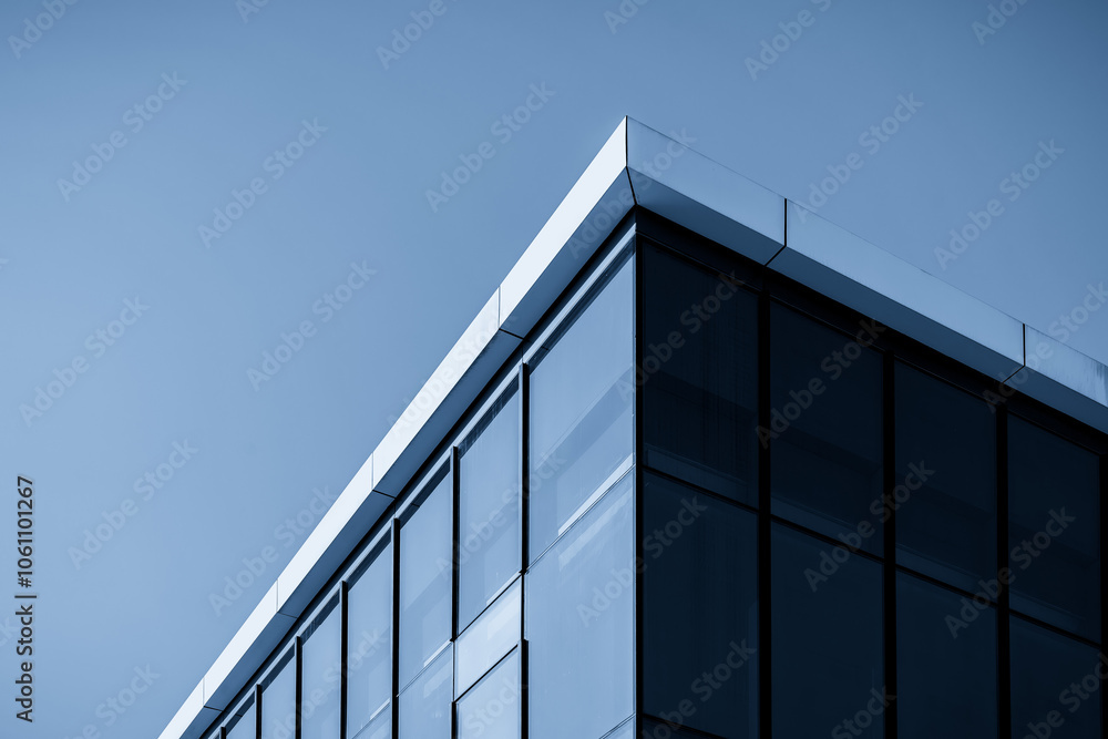 Sleek Modern Glass Building Against a Clear Sky Sleek Modern Glass Building Against a Clear Sky
