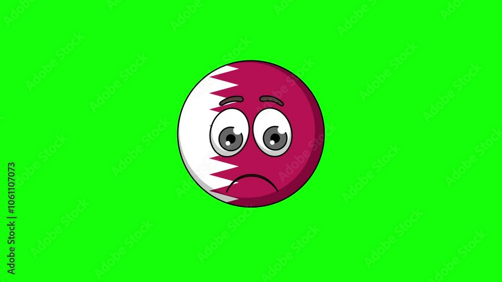 Frowning face animation of qatar emoticon emoji Frowning face animation of qatar emoticon emoji