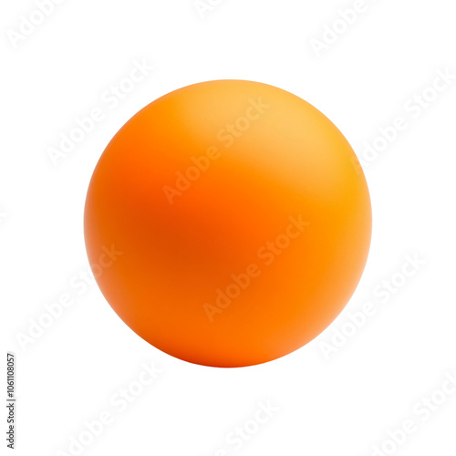 Bright orange ball isolated on transparent background. Simple spherical object for games or sports.