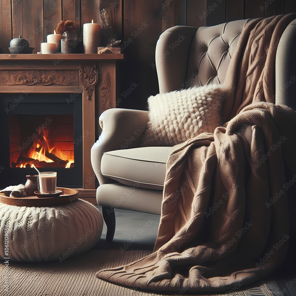 living room with fireplace