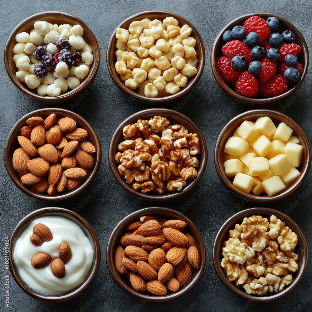 low-calorie snack options, like nuts, yogurt, and fruit. low-calorie snack options, like nuts, yogurt, and fruit.