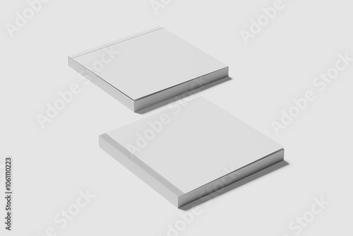 Blank square book white