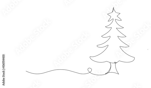 Christmass tree art line.	