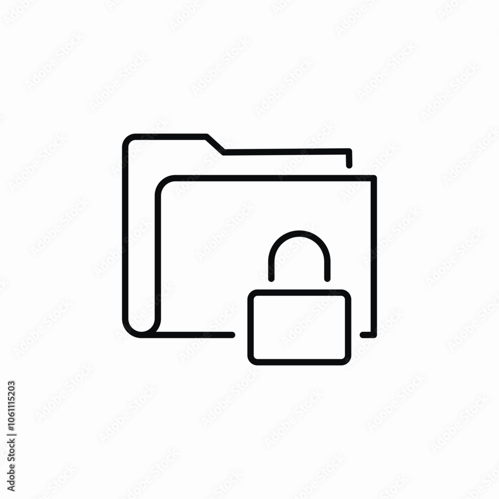 folder lock prottection icon sign vector folder lock prottection icon sign vector