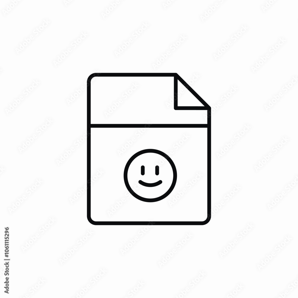 happy face file icon sign vector happy face file icon sign vector
