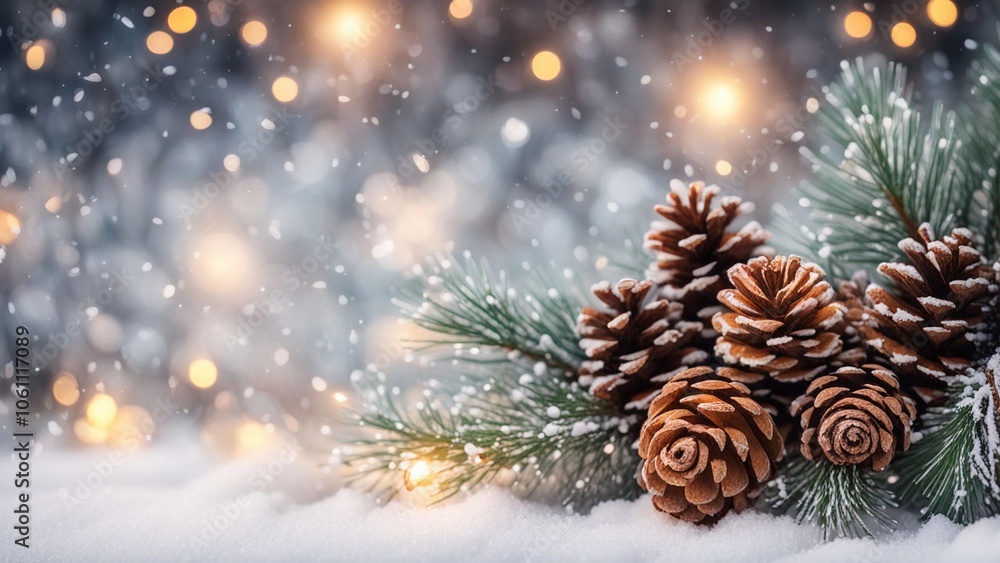 Nature's Holiday: Fir and Pine Cone Christmas Scene Nature's Holiday: Fir and Pine Cone Christmas Scene