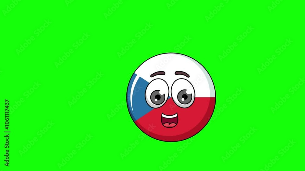 Czech Republic cartoon animation holds a banner, emoji emoticon Czech Republic cartoon animation holds a banner, emoji emoticon
