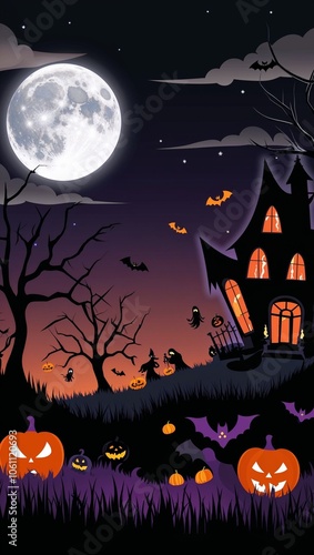 halloween background with pumpkin