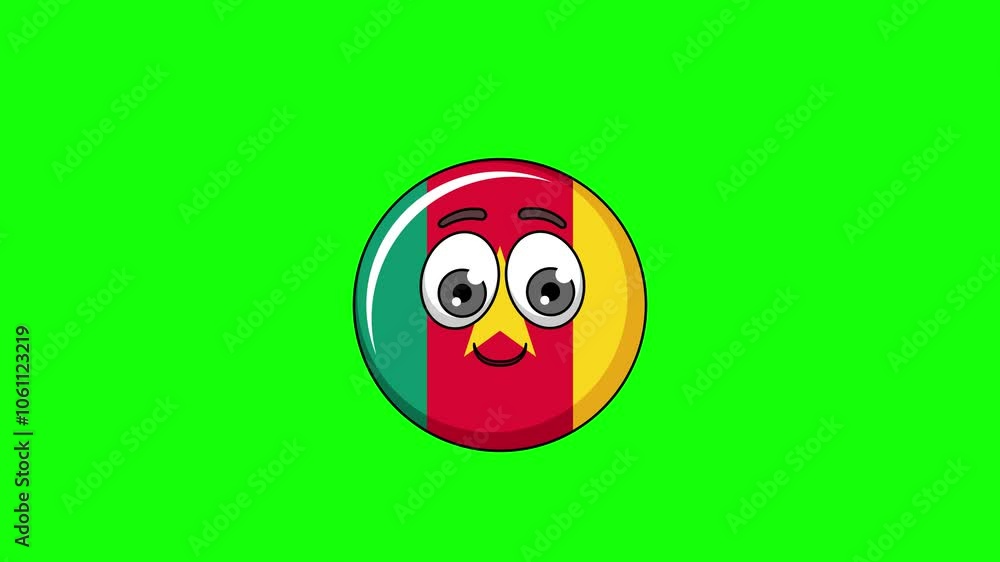 cameroon cartoon with a smiling face with heart eyes, emoji emoticon animation cameroon cartoon with a smiling face with heart eyes, emoji emoticon animation
