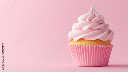 Delectable Cupcake Delight: A Pastel Pink Confection