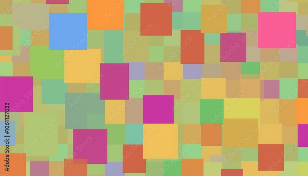 An intricate pattern of squares and rectangles in a spectrum of colors, overlapping to form a vibrant tapestry. An intricate pattern of squares and rectangles in a spectrum of colors, overlapping to form a vibrant tapestry.