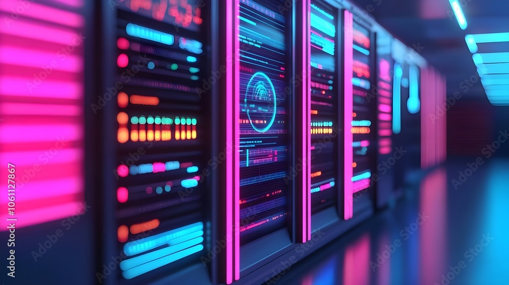Neon Data Center Server Racks Neon Data Center Server Racks