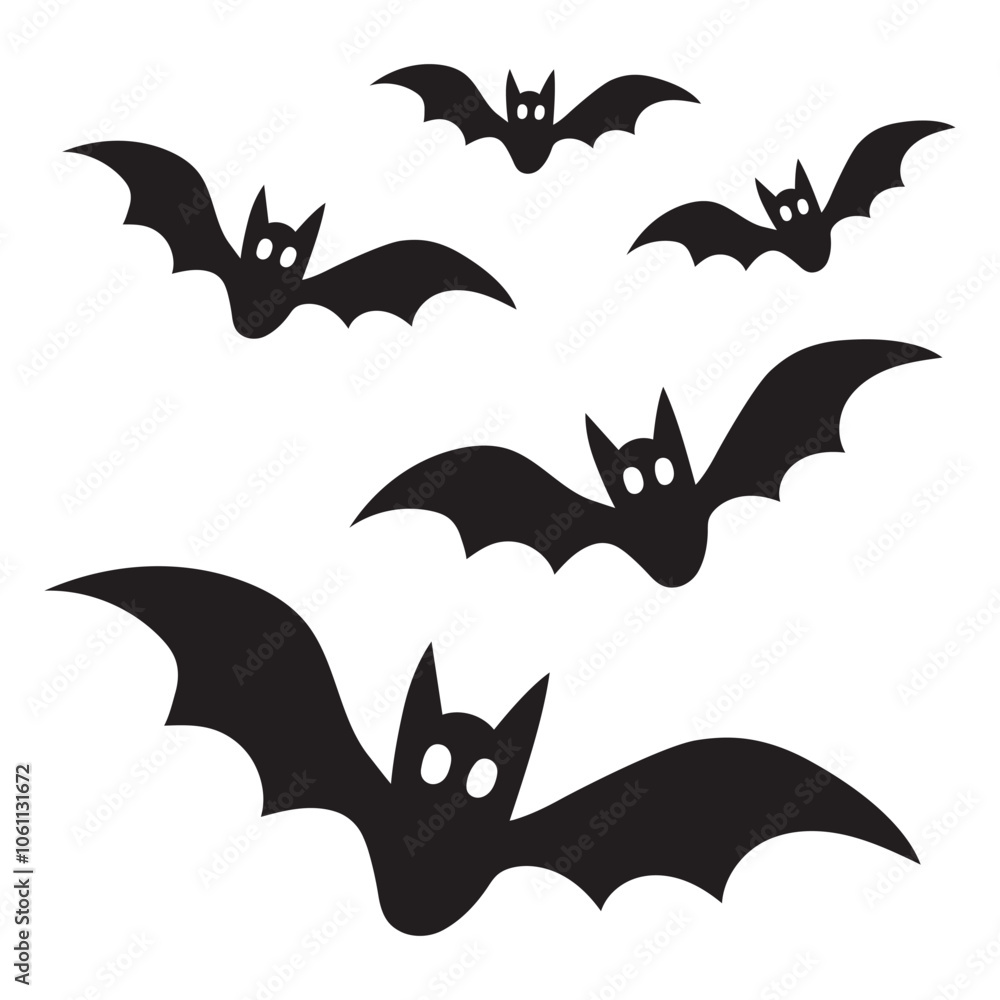 Fototapeta premium Vector Hand Drawn Bats Silhouette Icon