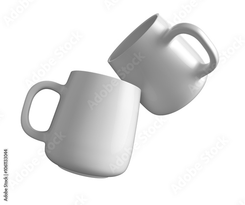 White Ceramic Mockup Mug without background photo