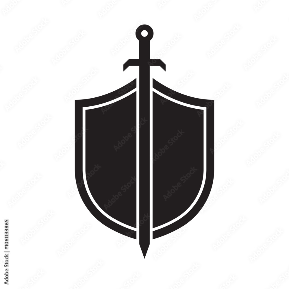 Vector Shield With Sword Icon Vector Shield With Sword Icon