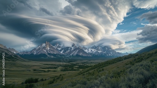 Flowing clouds in a time-lapse above mountains, capturing the constant movement and beauty of nature