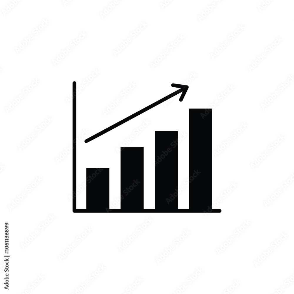 Vector Business Growth Icon Symbol. Chart Bar Icon Vector Business Growth Icon Symbol. Chart Bar Icon