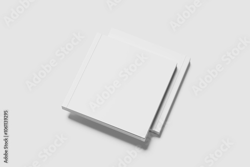 Blank square book white