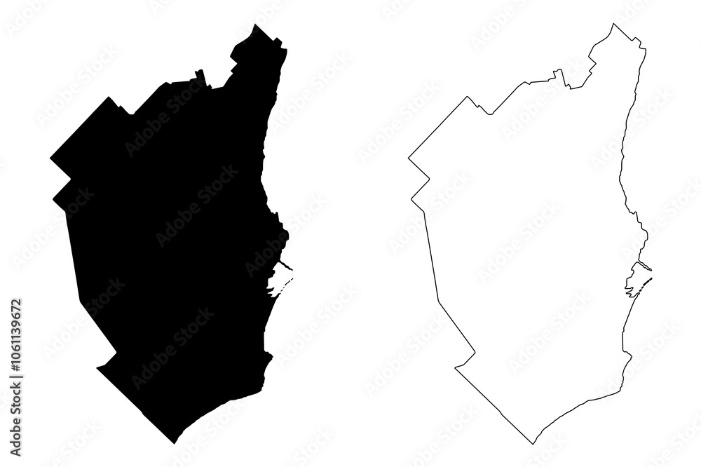Mar del Plata City (Argentine Republic, Buenos Aires Province) map vector illustration, scribble sketch City of Mar del Plata map Mar del Plata City (Argentine Republic, Buenos Aires Province) map vector illustration, scribble sketch City of Mar del Plata map