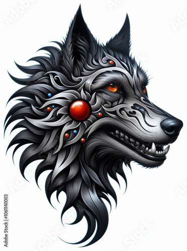 Wallpaper Mural TRIBAL TATOO トライバル タトゥ 狼 wolf Torontodigital.ca