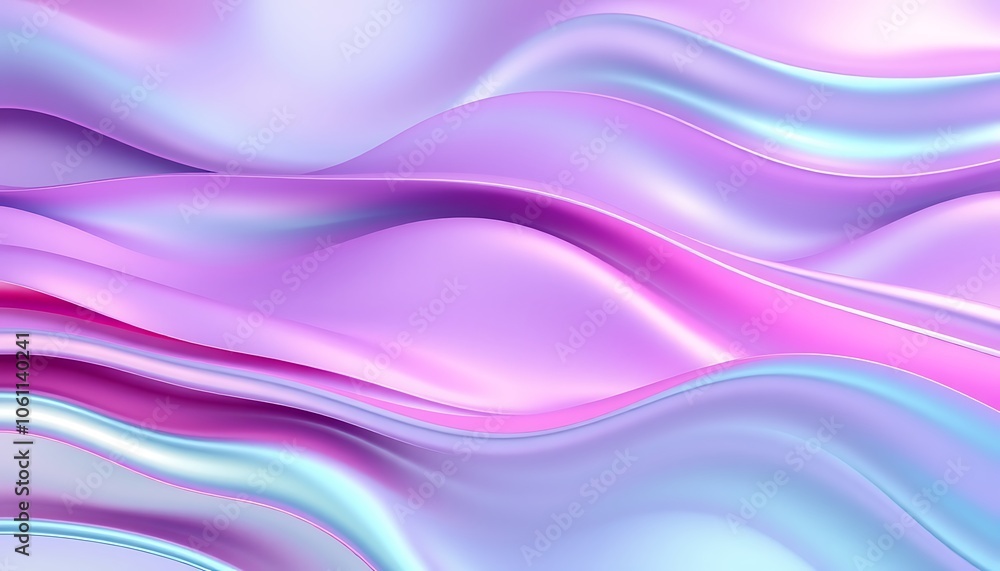 Obraz premium Layered waves of color, shifting from green to purple to pink, give the illusion of an iridescent surface. 