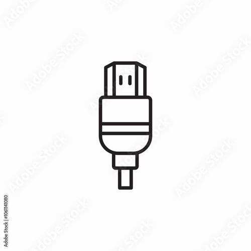 hdmi socket icon sign vector