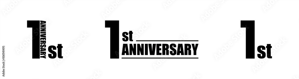 1st anniversary letter logo icon design banner vector set. 1st anniversary letter logo icon design banner vector set.