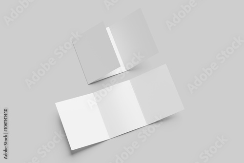 Blank a5 trifold brochure white