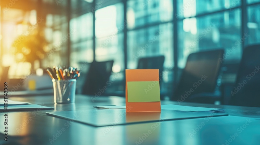 Desk in modern office environment. Desk in modern office environment.