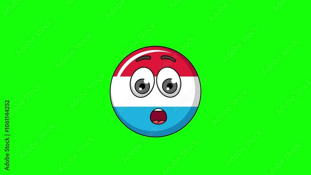 Amazed face emoticon of luxembourg character animation Amazed face emoticon of luxembourg character animation