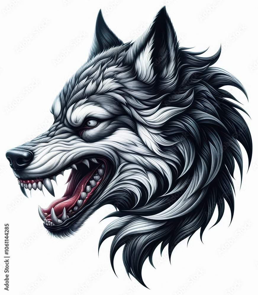 Naklejka premium TRIBAL TATOO トライバル タトゥ 狼 wolf