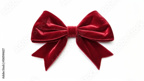 Holiday ribbon bow. Design element for greeting card poster