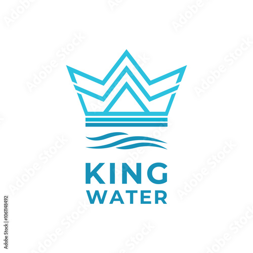 king crown water logo design concept idea