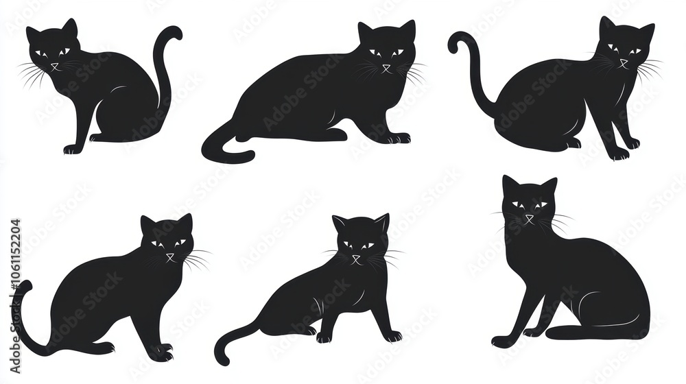 Black cat. Halloween decoration element. Black cat. Halloween decoration element.