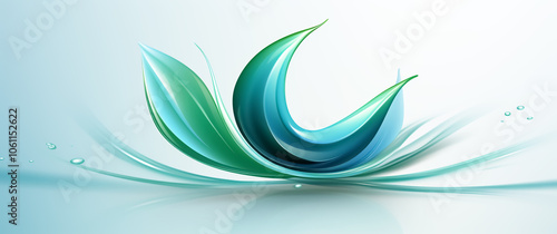 Free Download Stylized image with water drops merging into a symbol on a green background. Environment, sustainability and ecology concept - GFXLoad