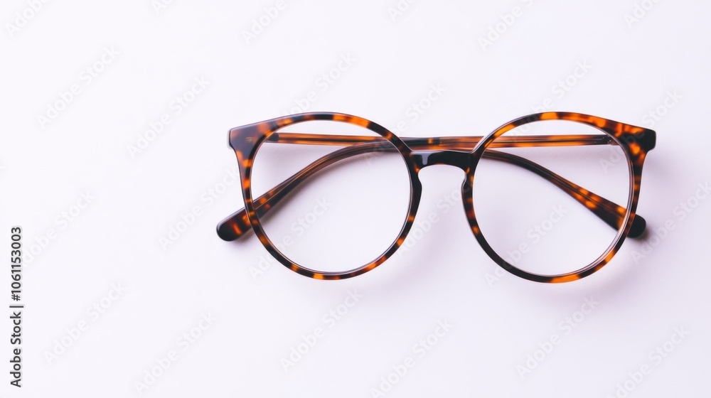 Tortoise Shell Eyeglasses on a White Background Tortoise Shell Eyeglasses on a White Background