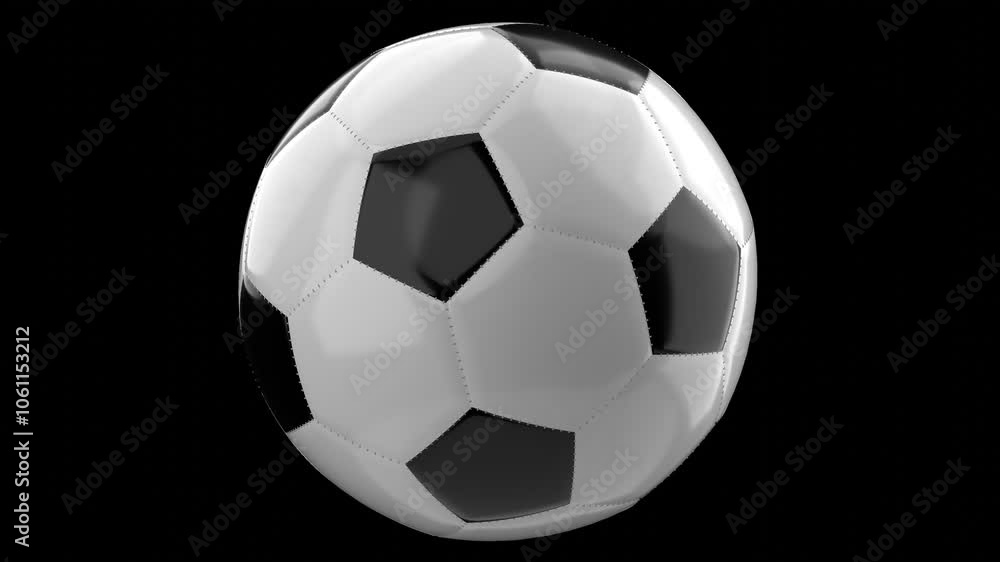 Football Ball spin 360. 3d render. Transparent background Football Ball spin 360. 3d render. Transparent background