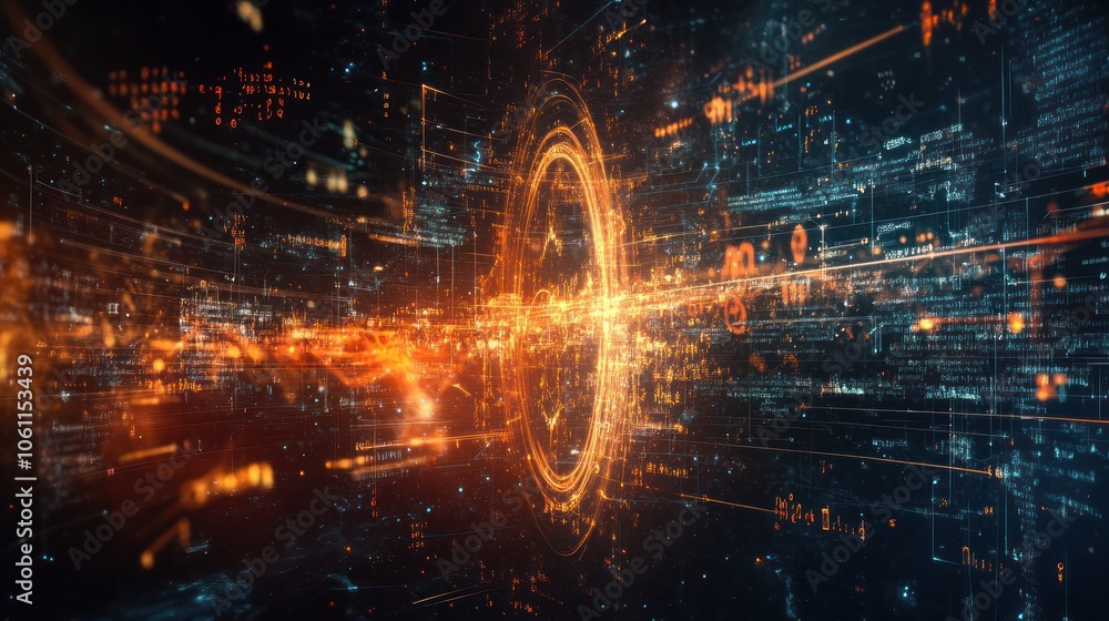 Obraz premium Digital Tunnel of Data